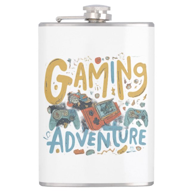 Gaming Adventure Flachmann (Vorderseite)