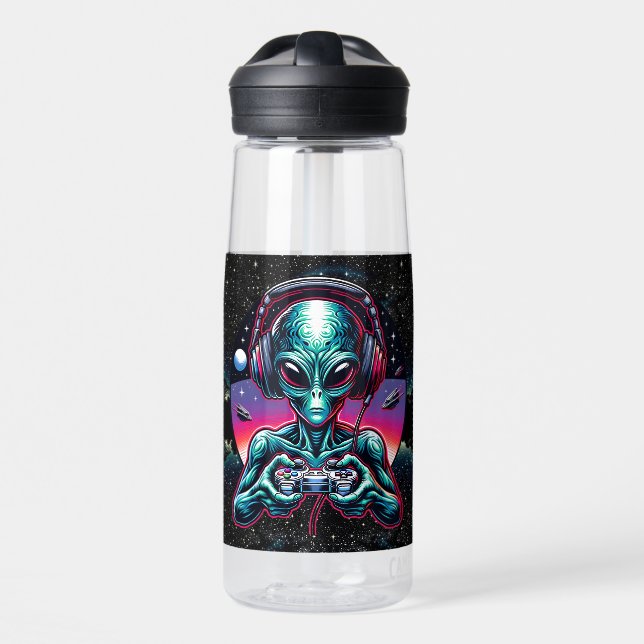 Gaming-Alien Extraterrestrisch Personalisiert Trinkflasche (Vorne)
