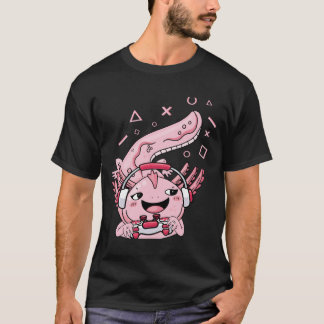 Gaming Axolotl Niedlicher Cartoon Axolotl Gamer sp T-Shirt