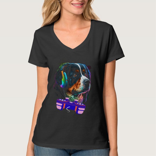 Gaming Bernese Mountain Dog Player Video Gamer  Me T-Shirt (Vorderseite)