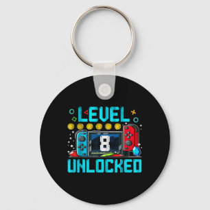 Gaming Boy Level 8 freigeschaltet 8. Geburtstagsvi Schlüsselanhänger