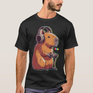 Gaming Capybara Cool Gamer Capy Rodent Men Boys Yo T-Shirt
