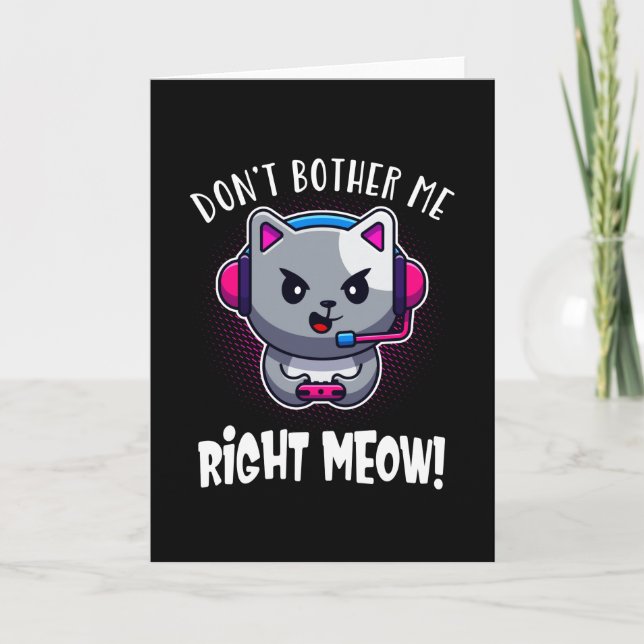 Gaming Cat Niedlich Video Games Kitten Gamer Karte (Vorderseite)