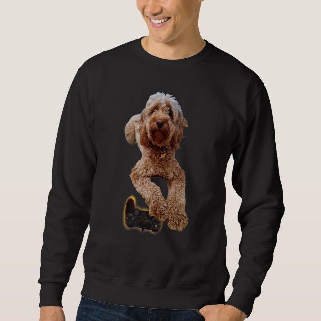 Gaming Cavapoo Puppy Dog Gamer Sweatshirt (Vorderseite)