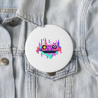 Gaming controller pixelated badge 10cm button