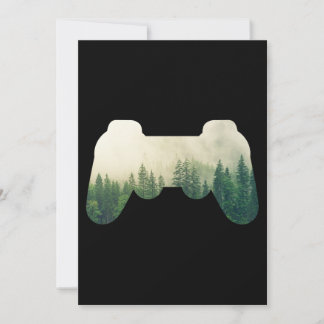 Gaming-Controller und Waldschutz Einladung
