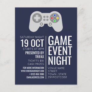 Gaming-Controller, Video-Gamer-Eventwerbung Flyer