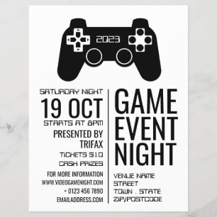 Gaming-Controller, Video-Gamer-Eventwerbung Flyer