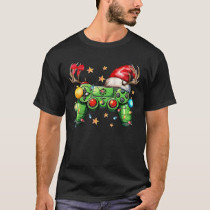 Gaming Controller Weihnachtsmann Hut Rentier Weihn T-Shirt