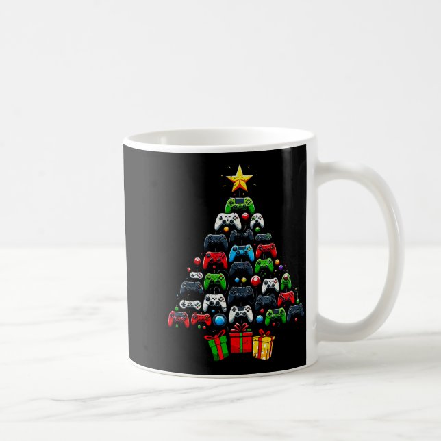 Gaming Controllers Christmas Tree Funny Gamer Boys Kaffeetasse (Rechts)