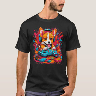 Gaming Corgi Crew Bester Freund Corgi Welpe Gamer  T-Shirt