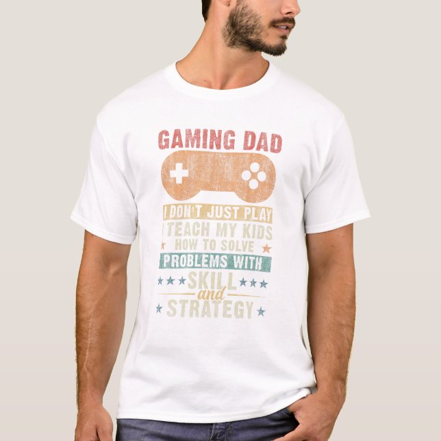 Gaming Dad Father Kids Father s T-Shirt (Vorderseite)