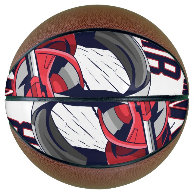 Gaming-Design mit Headset Basketball (Vorderseite)