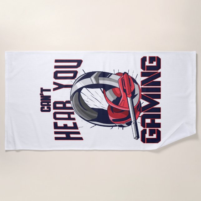 Gaming-Design mit Headset Strandtuch (Vorderseite)