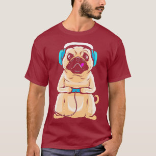 Gaming Dog Mops Lover Funny Gamer - Video-Geschenk T-Shirt
