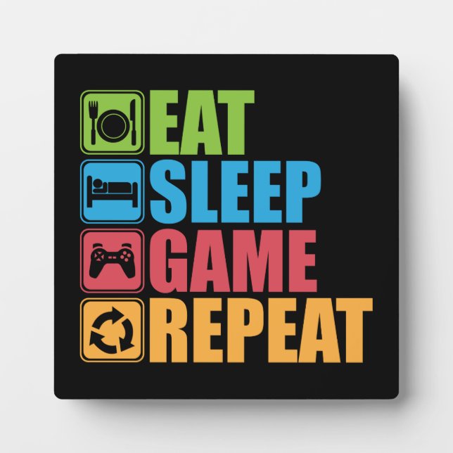 Gaming - Essen, Schlafen, Spiel, Wiederholen - Gam Fotoplatte (Vorderseite)