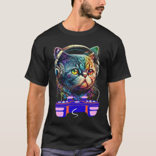 Gaming Exotische Kurzhaar Katze Spieler Tier Video T-Shirt