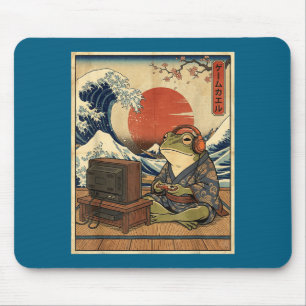 Gaming-Frosch-Kunst Ukiyo-e Japanischer Gamer Anim Mousepad