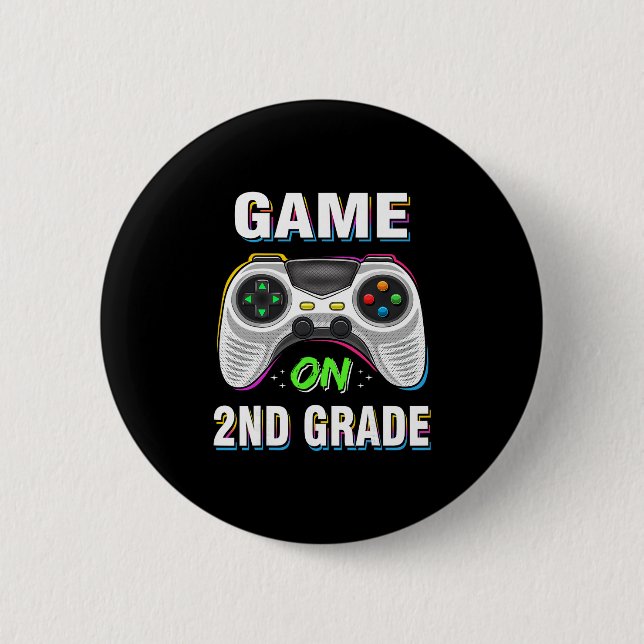 Gaming Game On 2nd Grade Second First Day School G Button (Vorderseite)