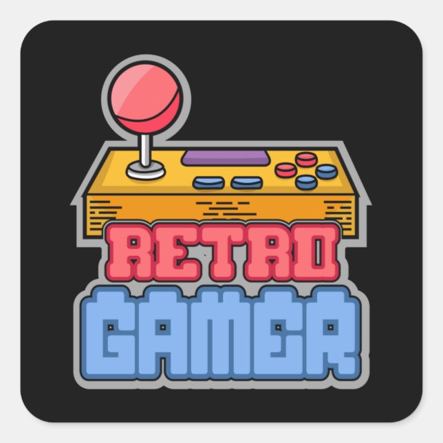 Gaming Game Retro Gamer Console Video Game-Geschen Quadratischer Aufkleber (Vorderseite)