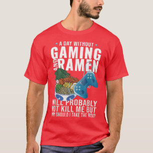 Gaming Gamer Anime Japanischer Noodle Ramen T-Shirt
