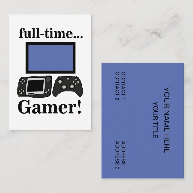 Gaming Gamer Funny Video Gamer Visitenkarte (Vorne/Hinten)