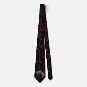 Gaming-Gamer-Geschenk-Labyrinth Rot Schwarz Krawatte