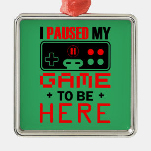 Gaming-Geschenk habe ich mein Spiel hier gehalten Ornament Aus Metall