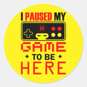 Gaming-Geschenk habe ich mein Spiel hier gehalten Runder Aufkleber