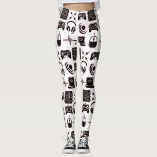 Gaming-Grafiken   Gamerin Schwarz, Weiß und Rosa Leggings