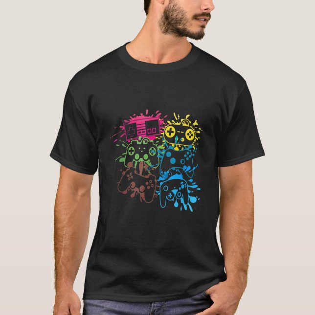 Gaming Graphic Video Game Nerd Gamer Console wiede T-Shirt (Vorderseite)