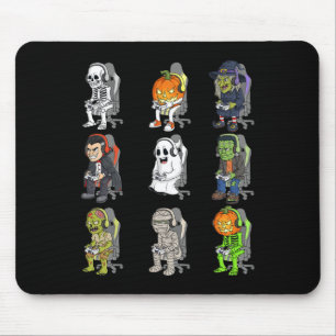 Gaming Halloween Skeleton Vampire Gamer Zombie Boy Mousepad