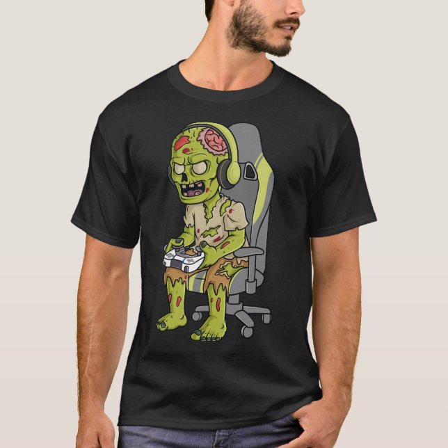 Gaming Halloween Zombie Beängstigend Gamer Boys Ki T-Shirt (Vorderseite)