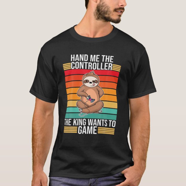 Gaming Hand an den Controller King Console Gamer T-Shirt (Vorderseite)