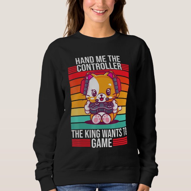 Gaming Hand in Hand mit Controller King PS5 Konsol Sweatshirt (Vorderseite)