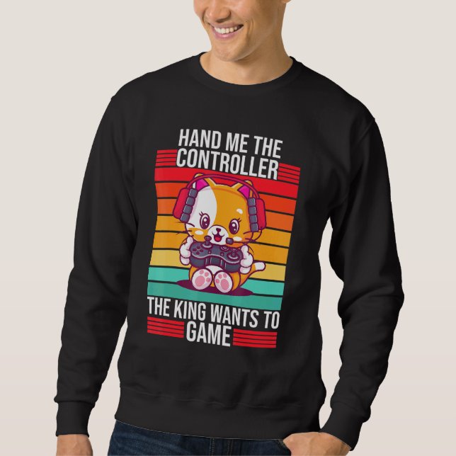 Gaming Hand in Hand mit Controller King PS5 Konsol Sweatshirt (Vorderseite)
