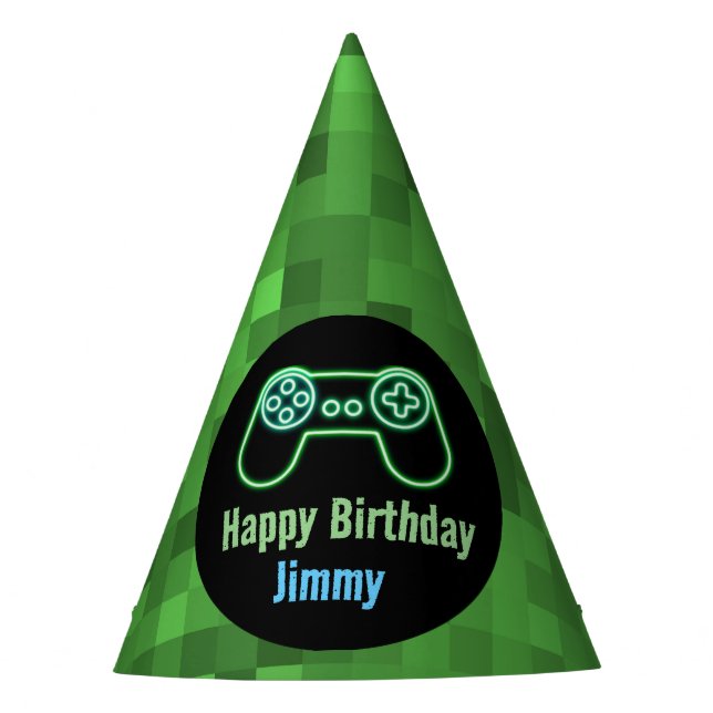 Gaming Happy Birthday Partyhütchen (Vorderseite)