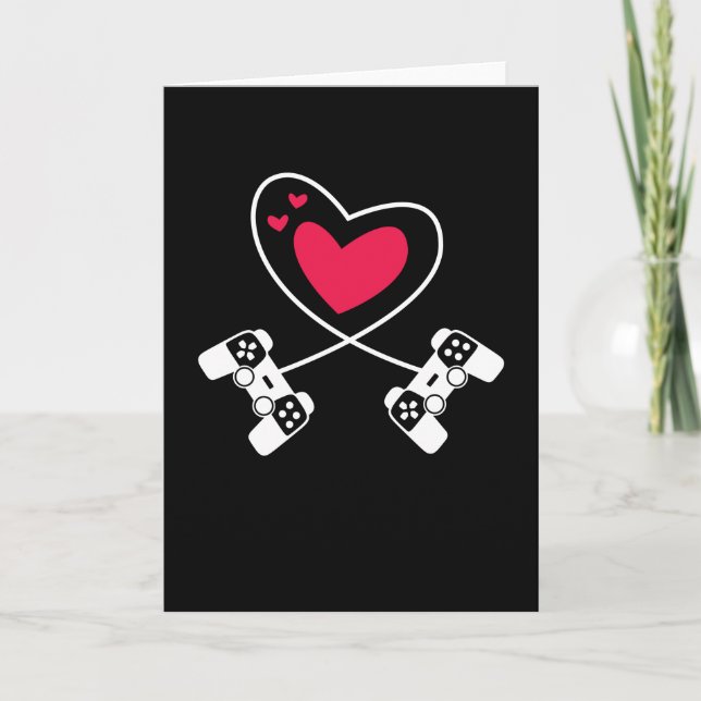 Gaming Heart Valentinstag Liebe Gamer Karte (Vorderseite)