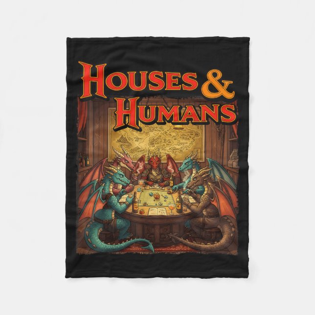 Gaming Houses Humans Funny Rpg Parody Gamer Men Bo Fleecedecke (Vorderseite)