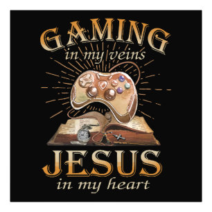 Gaming in meinen Adern Jesus in meinem Herzen Fotodruck