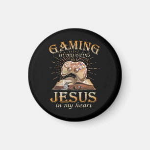 Gaming in meinen Adern Jesus in meinem Herzen Magnet