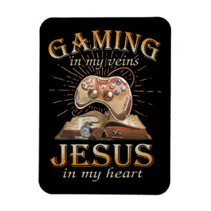 Gaming in meinen Adern Jesus in meinem Herzen Magnet