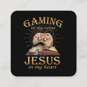Gaming in meinen Adern Jesus in meinem Herzen Quadratische Visitenkarte