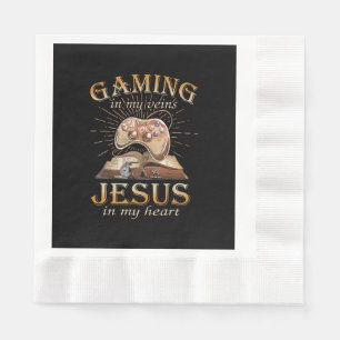 Gaming in meinen Adern Jesus in meinem Herzen Serviette