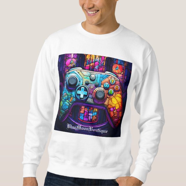 Gaming in verkettetem Glas Sweatshirt (Vorderseite)
