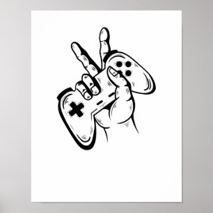 Gaming-Konsole mit Controller Poster