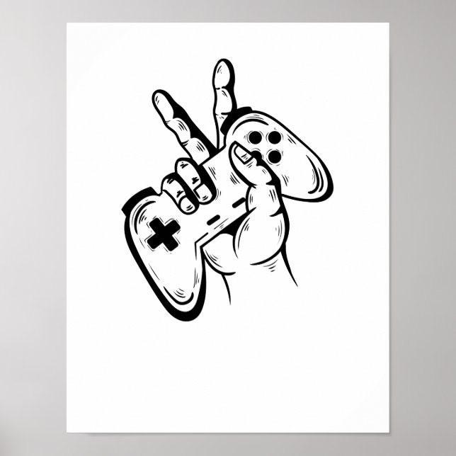 Gaming-Konsole mit Controller Poster (Vorne)