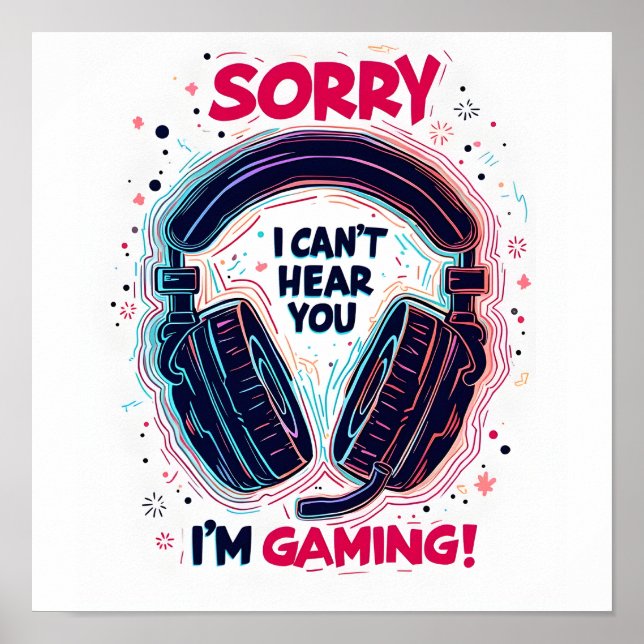 Gaming-Kopfhörer-Design-Poster Poster (Vorne)