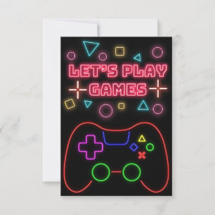 Gaming Lets Play Spiele RSVP Karte