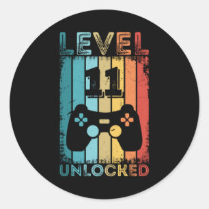 Gaming Level 11 Unlock 11. Geburtstagsgeschenk Gam Runder Aufkleber